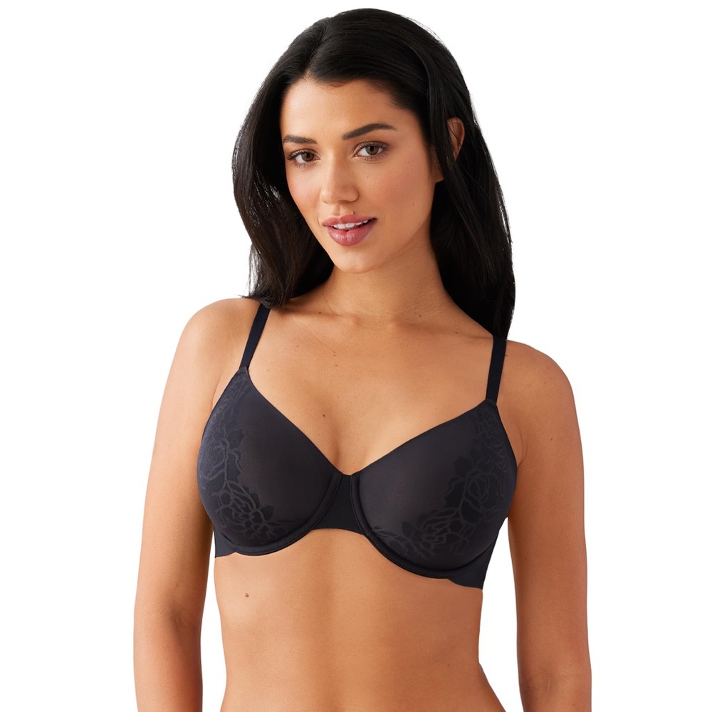 Wacoal Women's Confidence Boost Sleek Seamless Underwire Bra, Black 40DD New